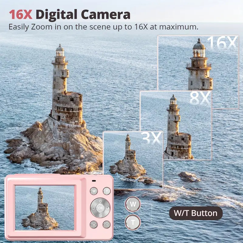 Fotocamera digitale compatta con design dell'obiettivo in stile ottico