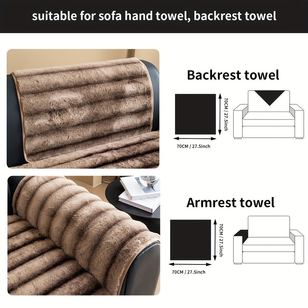 Plush Ribbed Sofa Cover