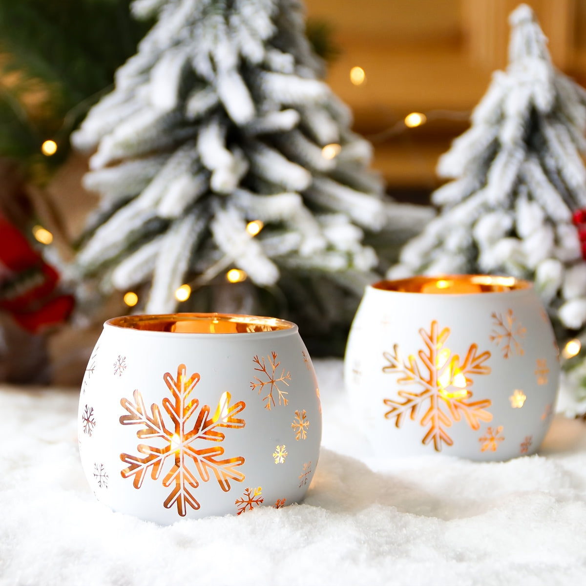 Snowflake Christmas Candle Holders