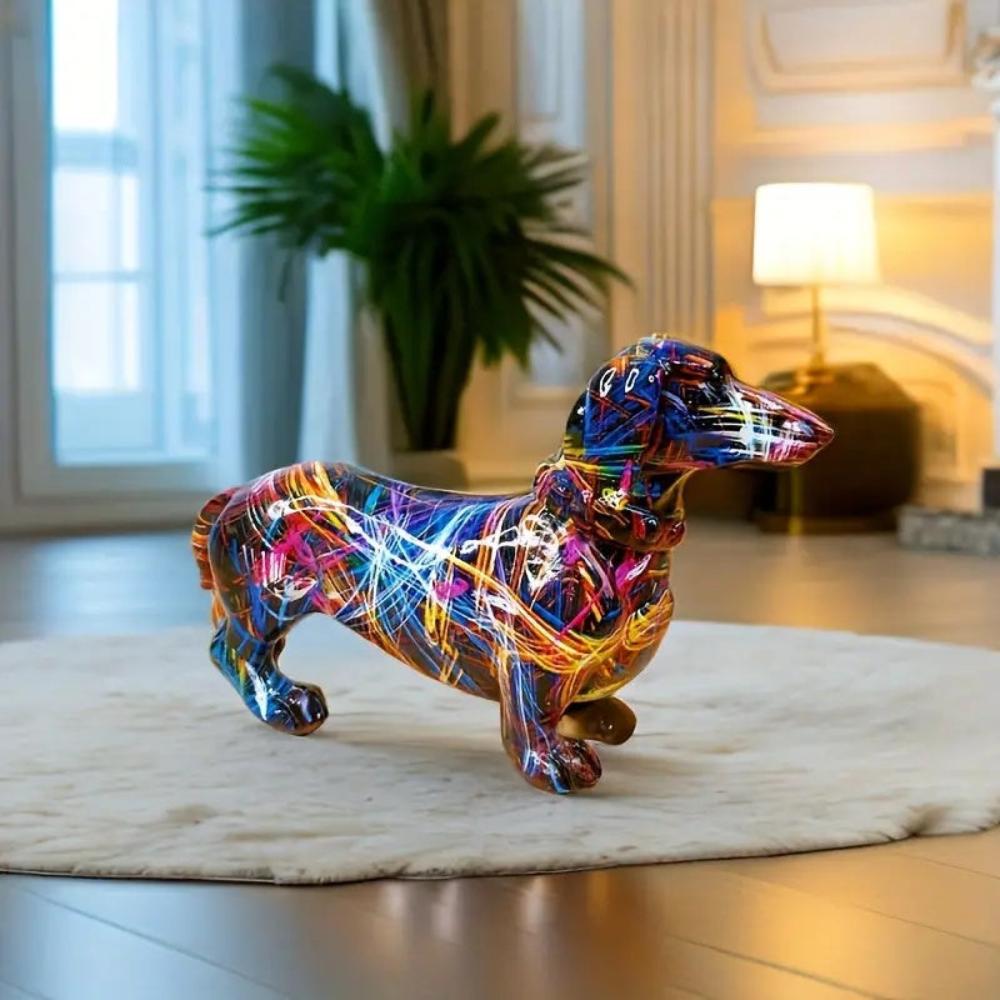 Abstrakt dekorationsfigur af en gravhund