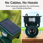 Ahuyentador de aves con sensor de movimiento para exteriores y modos de sonido ajustables