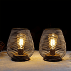 Przenośna, bezprzewodowa metalowa lampka stołowa LED