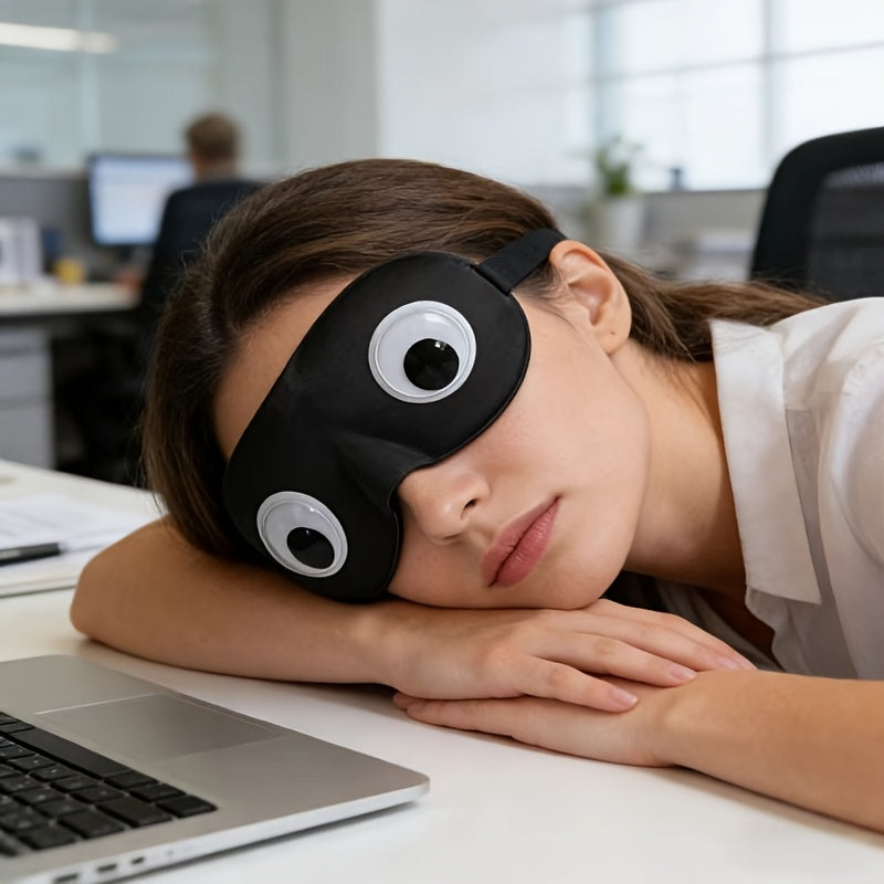 Antifaz de dormir con diseño de ojos caricaturescos