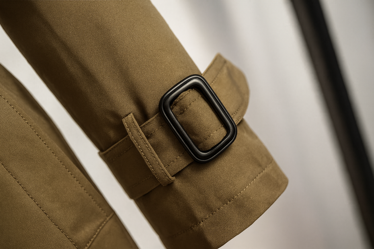 Dubbelknäppt trenchcoat med skärp för kvinnor