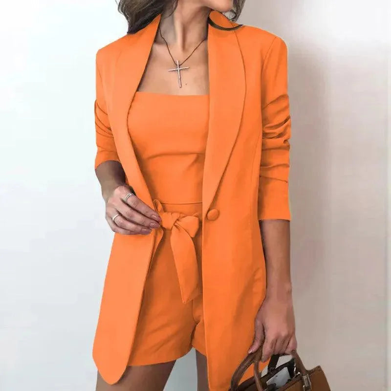 Blazer- und Shorts-Co-ord-Set für Damen Eleganter Sommer Smart Casual Stil