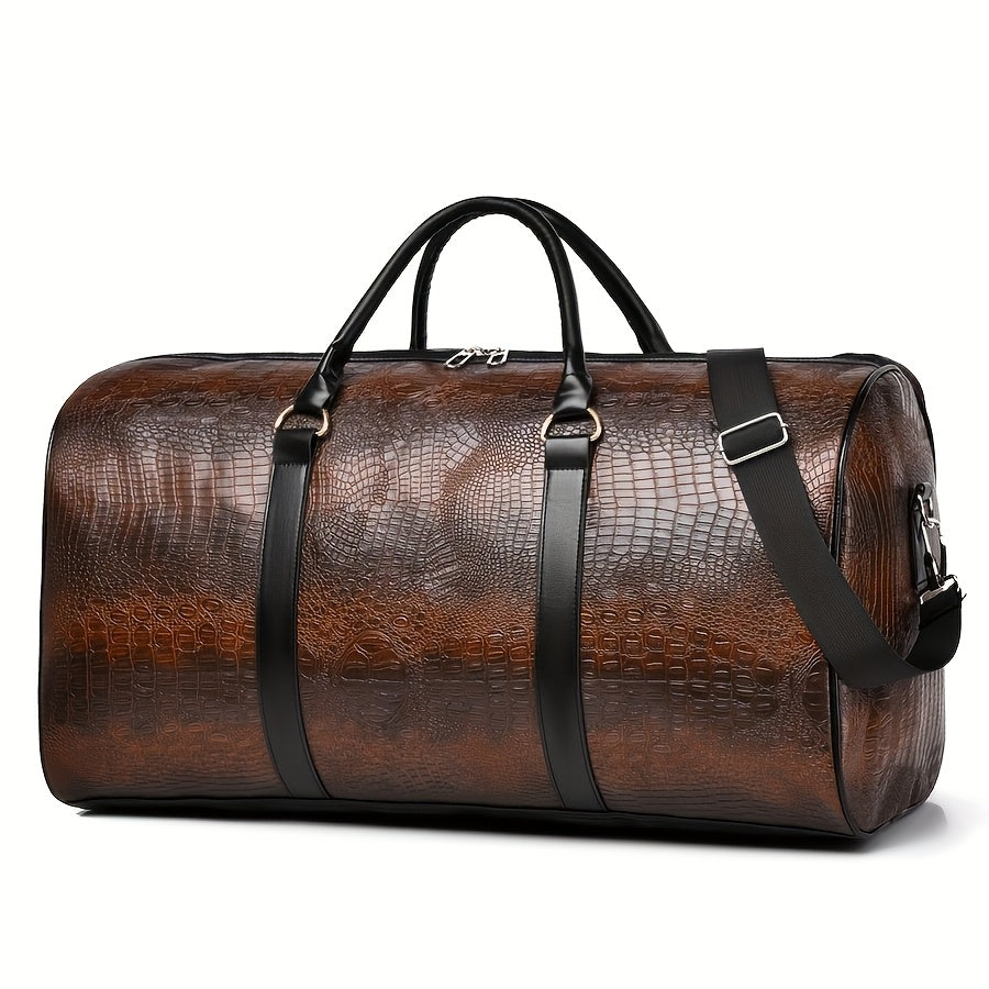 Bolsa de viaje con efecto de piel de cocodrilo