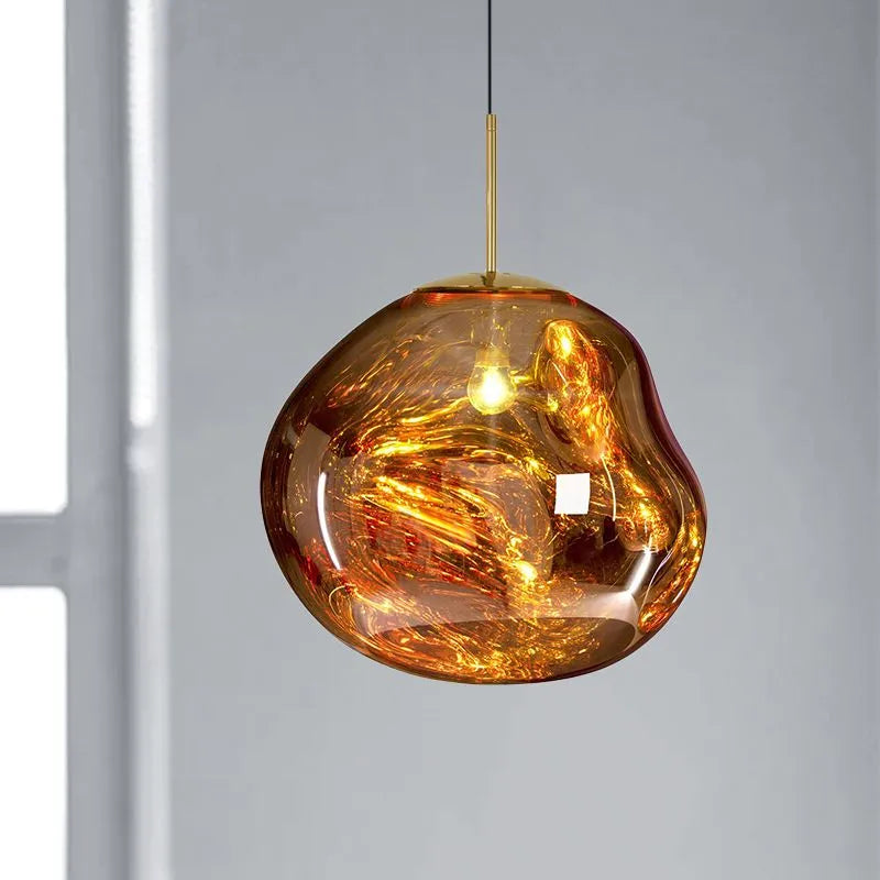 Lampada a sospensione in acrilico effetto fuso