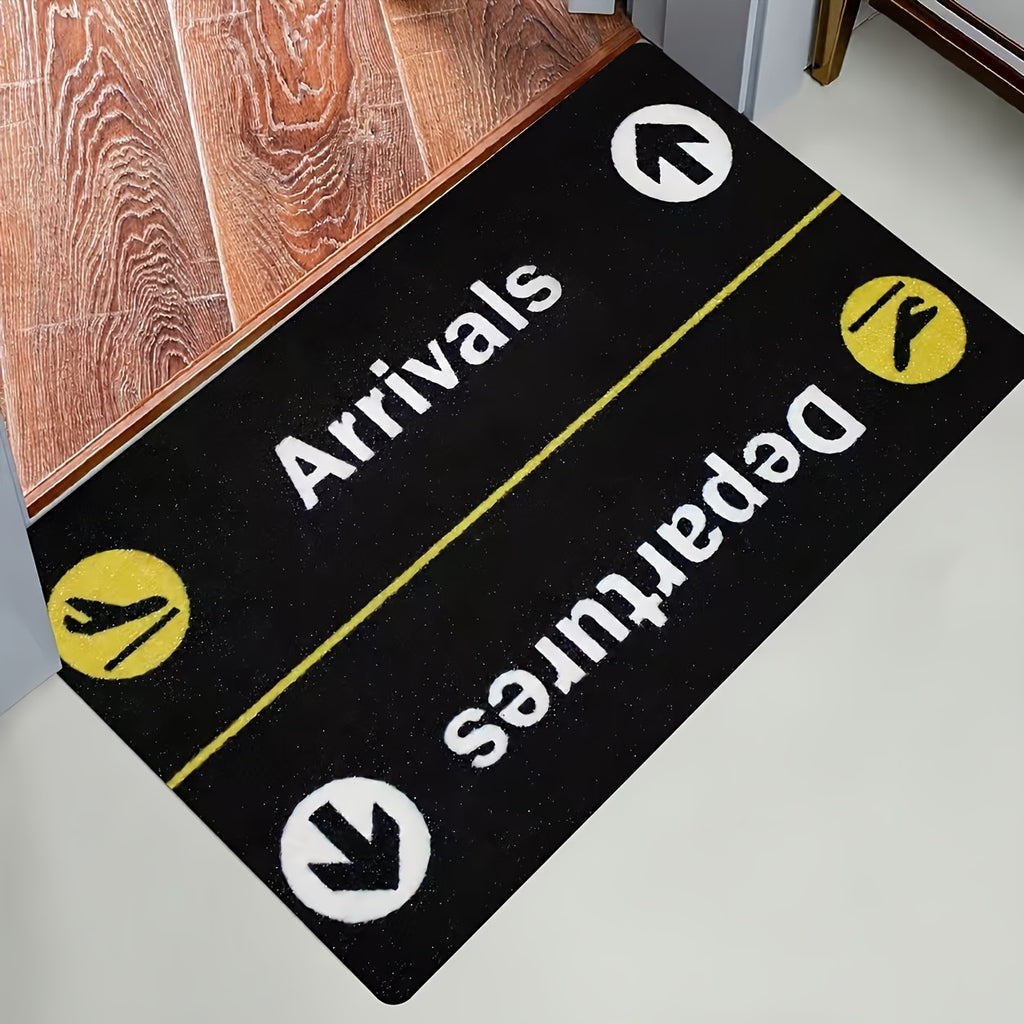 Felpudo de puerta de llegadas y salidas del aeropuerto