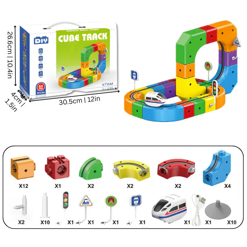 Set interattivo per costruire piste con cubi