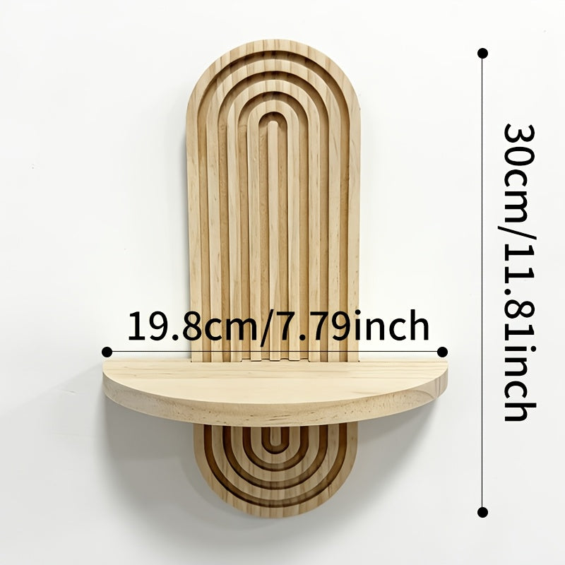 Geometrisk væghylde i træ