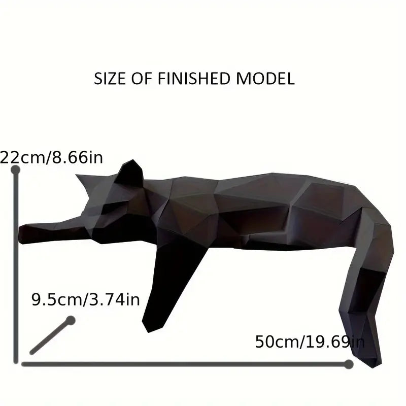 Geometrisk sovende kattefigur med moderne skulpturelt design