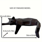 Geometrisk sovende kattefigur med moderne skulpturelt design