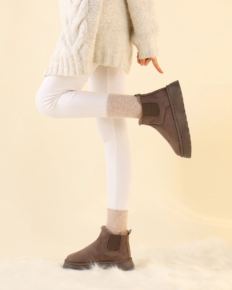 Stivaletti Chelsea da donna con platform e fodera in ecopelliccia