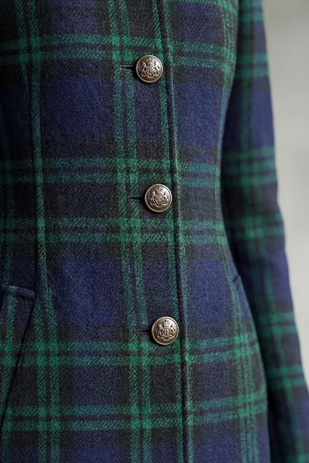 Women’s Long Plaid Button Coat