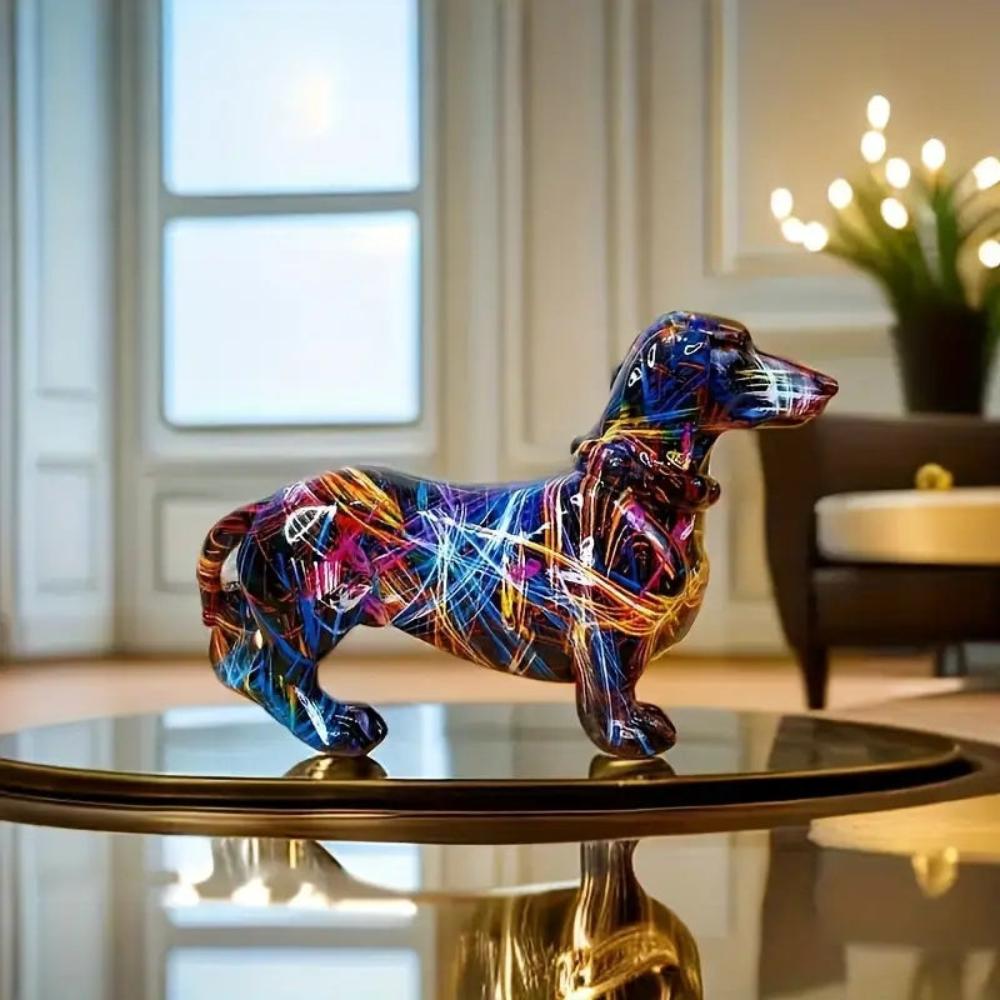 Abstrakt dekorationsfigur af en gravhund