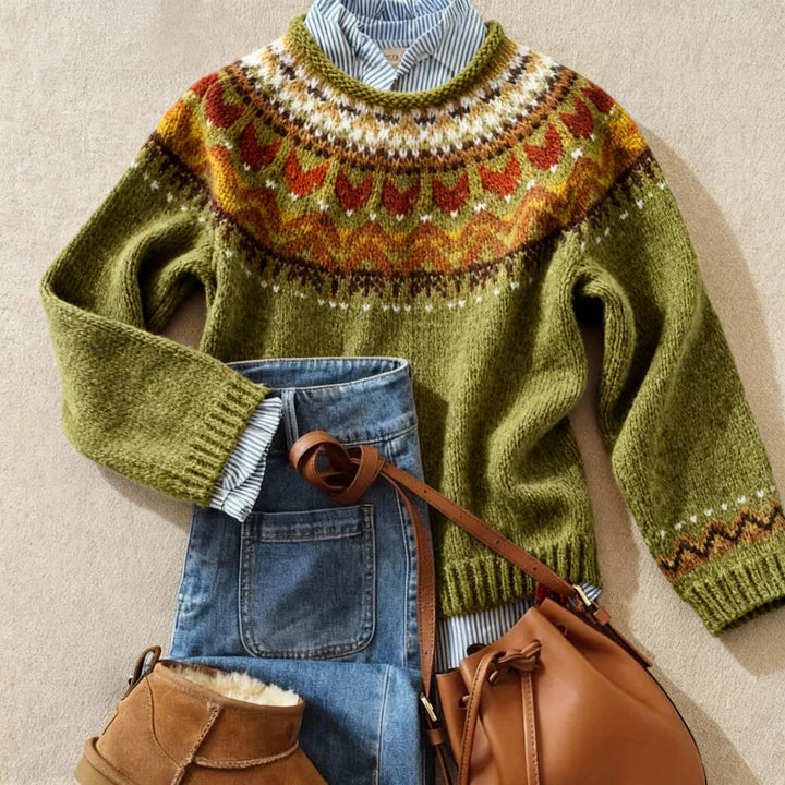 Women’s Fair Isle Crew Neck Sweater