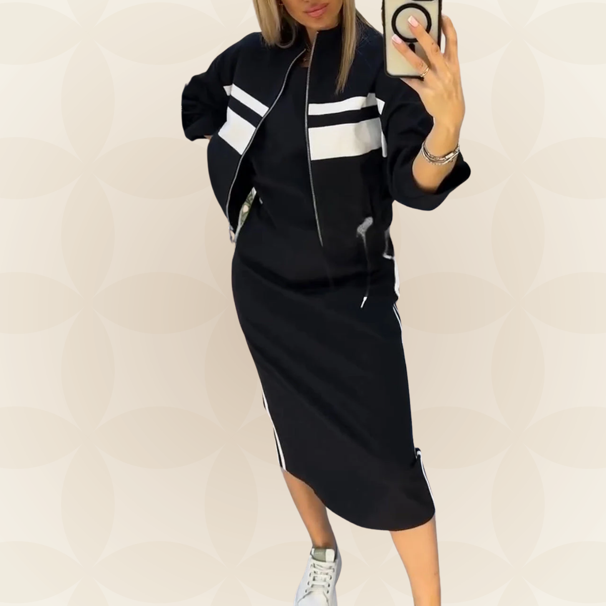 Women’s Contrast Detail Dress Set
