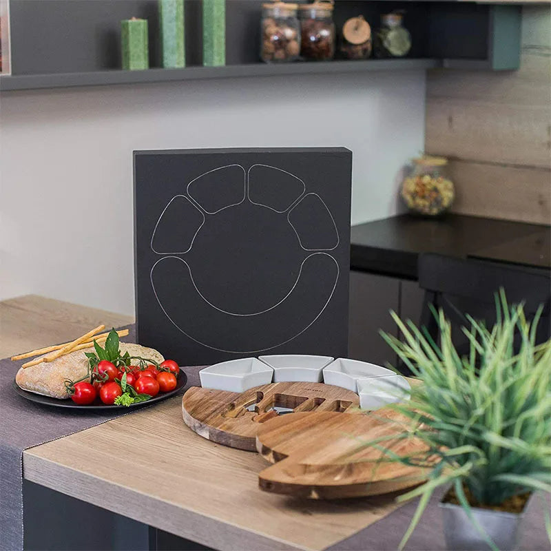 Ensemble de planches tournantes en bois pour fromage et charcuterie