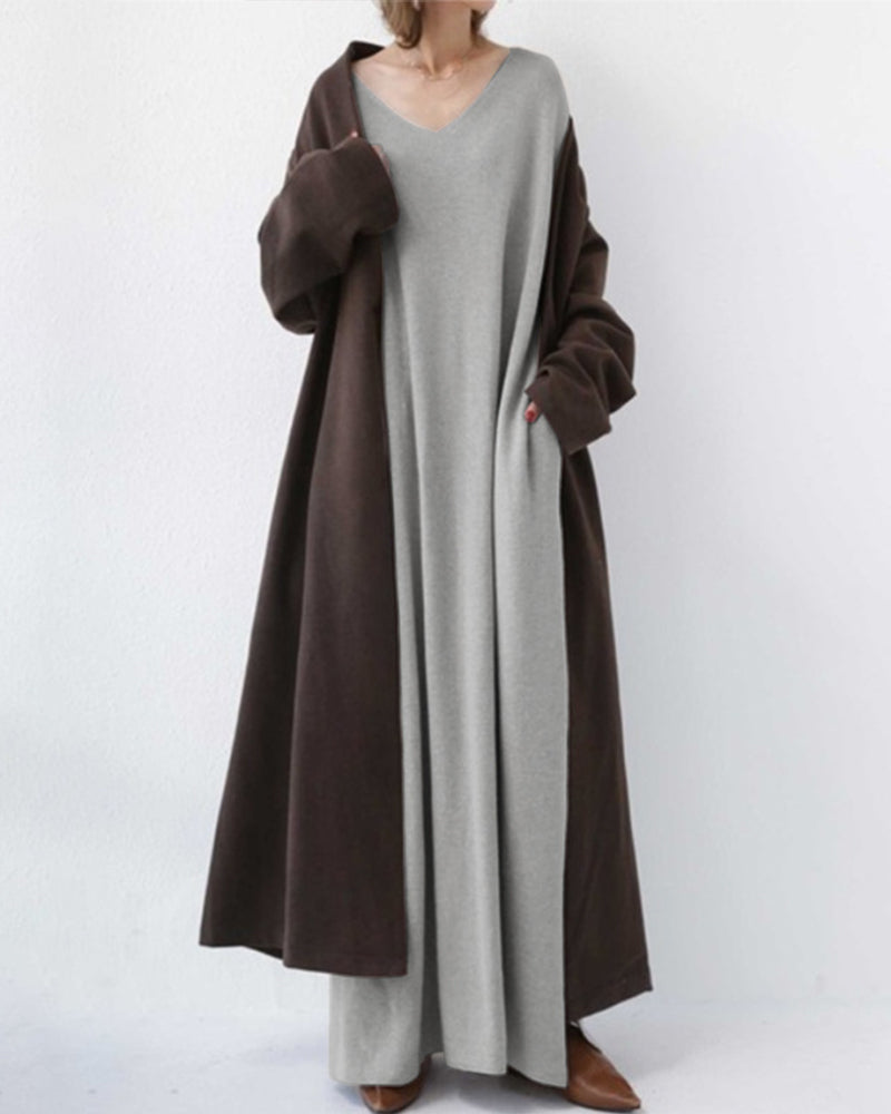Women's Relaxed V-Neck Maxi Dress