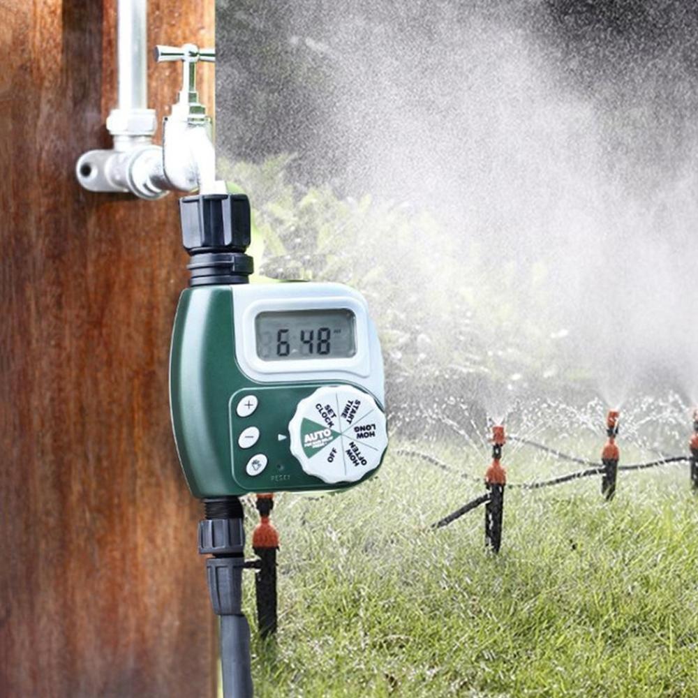 Temporizador digital de riego para jardín con control de irrigación programable