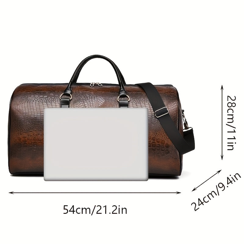 Bolsa de viaje con efecto de piel de cocodrilo