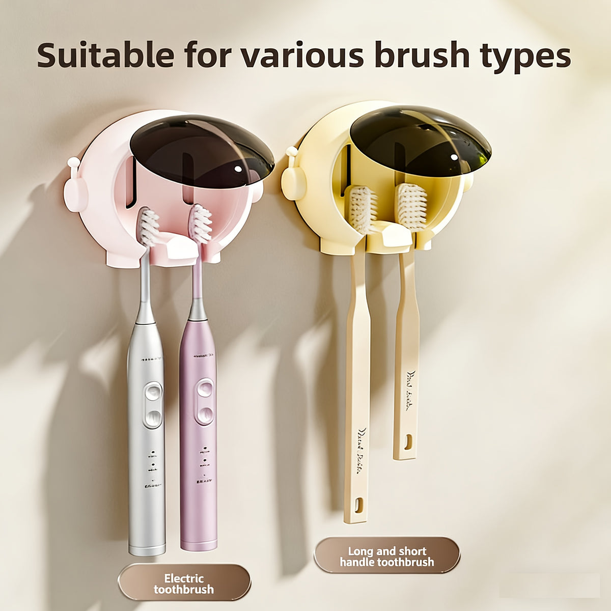 Wall-Mounted Toothbrush Holder with Cover