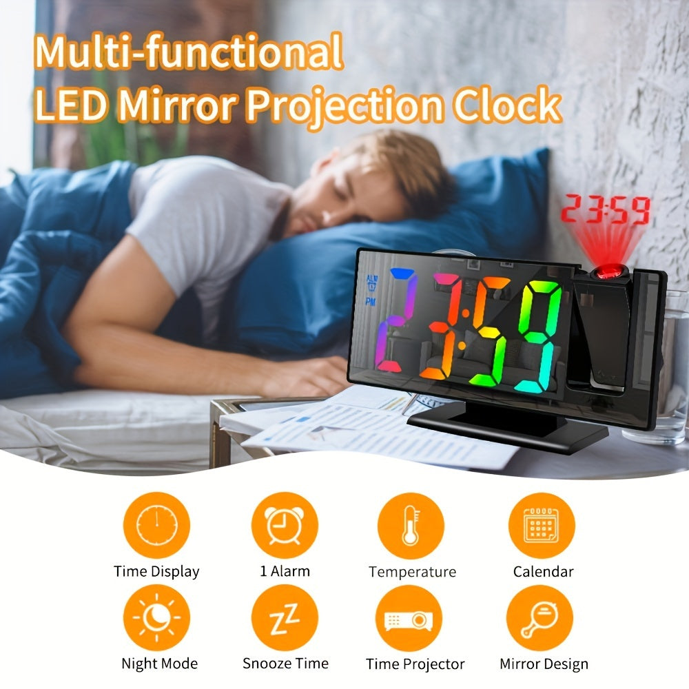 Reloj despertador digital con proyección LED
