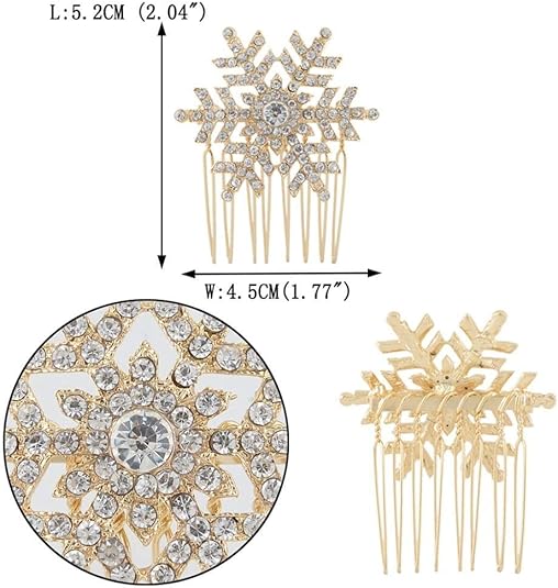 Haarkamm mit Strass-Schneeflocke