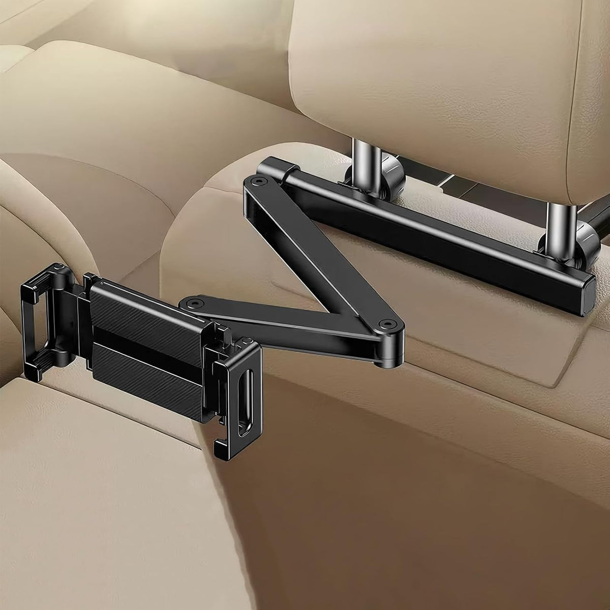 Support réglable pour tablette de siège auto avec bras pliant