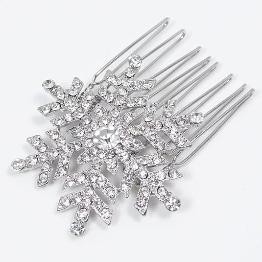 Haarkamm mit Strass-Schneeflocke