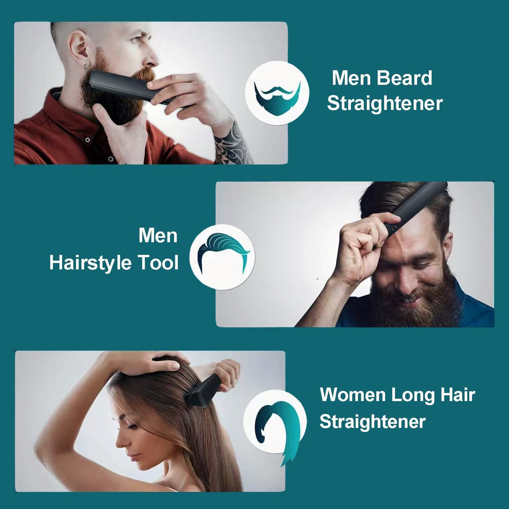 Pettine cordless riscaldato per lisciare la barba con tecnologia ionica