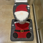 Weihnachtsmann-Toilettensitz und Badematten-Set