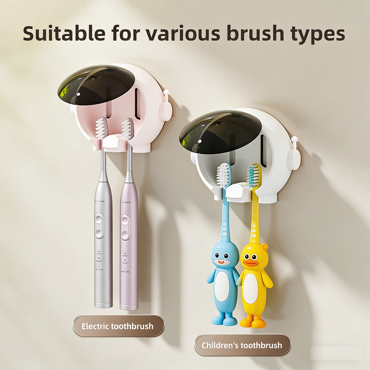 Wall-Mounted Toothbrush Holder with Cover