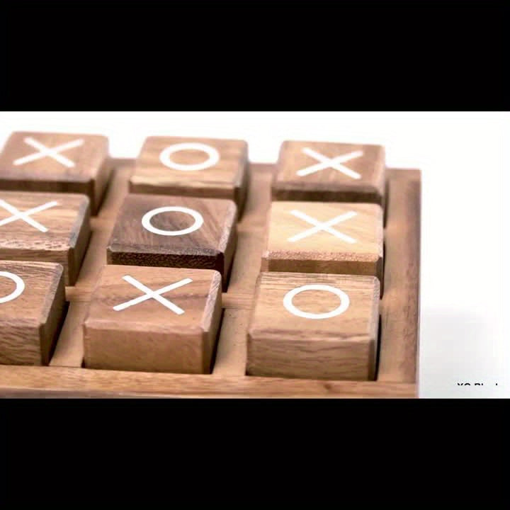 Wooden Noughts and Crosses Puzzle Game