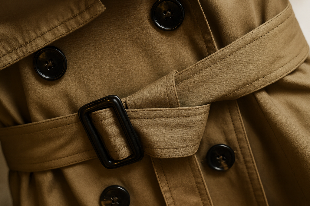 Dubbelknäppt trenchcoat med skärp för kvinnor