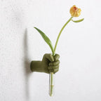 Sculptural Hand Wall Vase with Glass Tube