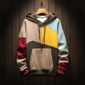 Men's Patchwork Colour Block Pullover Hoodie