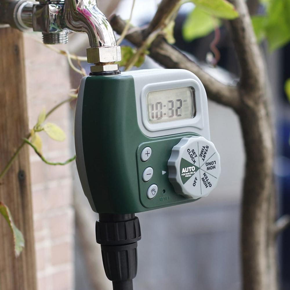 Temporizador digital de riego para jardín con control de irrigación programable