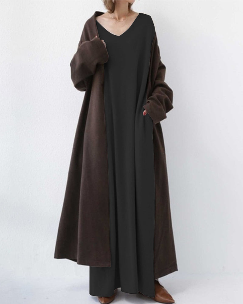 Women's Relaxed V-Neck Maxi Dress
