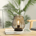 Przenośna, bezprzewodowa metalowa lampka stołowa LED