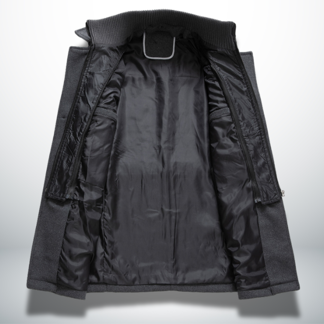 Men’s Layered Stand Collar Coat