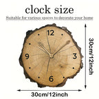 Reloj de pared rústico con forma de rodaja de árbol