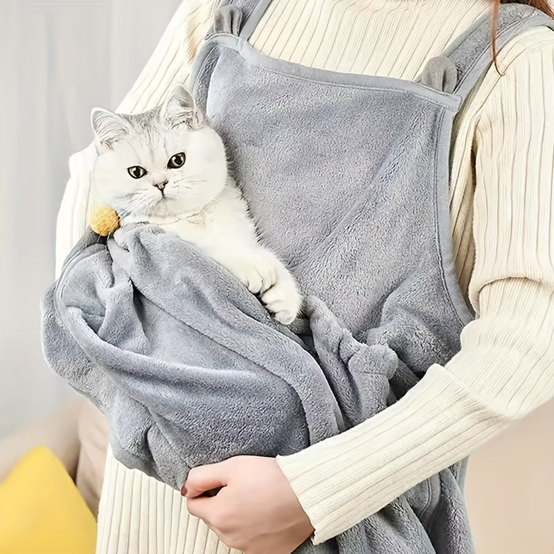 Wearable Plush Cat Carrier Apron