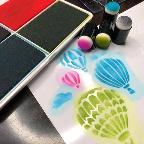 Svampestempelsæt med skumsvampe til kreative kunst- og hobbyprojekter