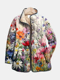 Chaqueta acolchada floral para mujer
