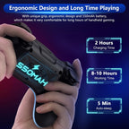 Control de juego ergonómico de estilo inalámbrico con dos joysticks y cable de carga USB