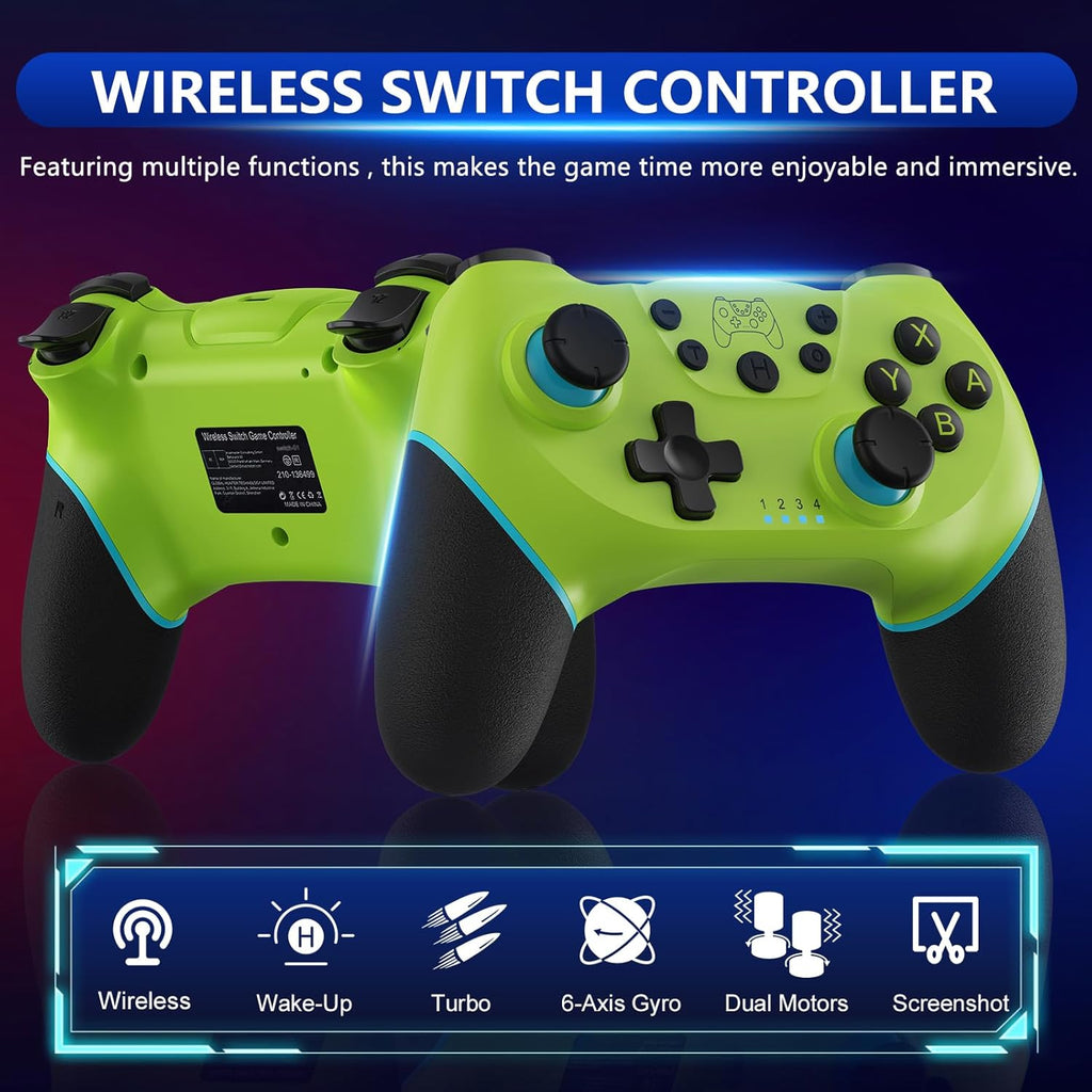 Control de juego ergonómico de estilo inalámbrico con dos joysticks y cable de carga USB