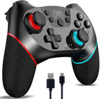 Control de juego ergonómico de estilo inalámbrico con dos joysticks y cable de carga USB