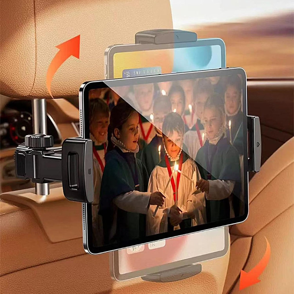 Support réglable pour tablette de siège auto avec bras pliant