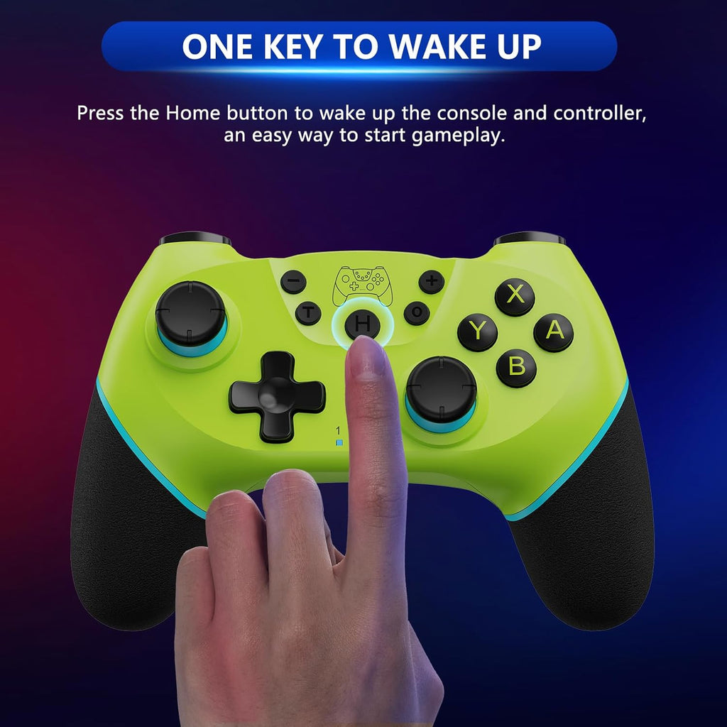 Control de juego ergonómico de estilo inalámbrico con dos joysticks y cable de carga USB